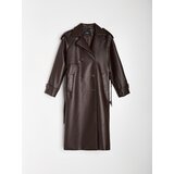Sinsay Trench kaput od imitacije kože s remenom | shoptok.hr