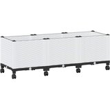  Vrtni saksija s kotačima Bijela 120 x 40 x 48 cm PP | shoptok.hr