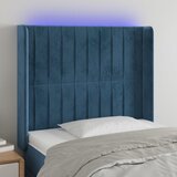 The Living Store led posteljno vzglavje temno modro 93x16x118/128 cm žamet - led vzglavje, (21438201) Cene
