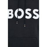 Boss Bombažen pulover moška, črna barva, s kapuco | Shoptok.si