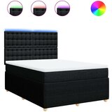  Krevet s oprugama i madracem crni 140 x 190 cm od tkanine | shoptok.hr