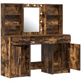 3 Dijela Toaletni Stolić Set Dimljeni Hrast Konstruirano Drvo | shoptok.hr