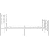  Metalni okvir kreveta uzglavlje i podnožje bijeli 193x203 cm | shoptok.hr