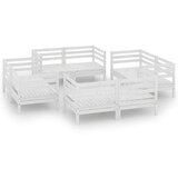  Vrtna sedežna garnitura 8-delna bela trdna borovina, (20678387) | Shoptok.si