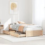 vidaXL Posteljni okvir brez vzmetnice 90x190 cm trdna borovina Cene