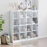 vidaXL Regal za knjige s vratima bijeli 136 x 37 x 142 cm drveni | shoptok.hr