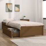 vidaXL Posteljni okvir s predali medeno rjav 90x200 cm | Shoptok.si