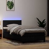 vidaXL Box spring postelja z vzmetnico črna 90x210 cm žamet | Shoptok.si