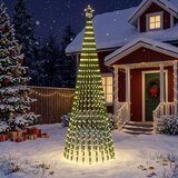  LED božićno drvce 1028 LED lampica Višebojno Čelik Crna | shoptok.hr