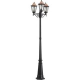 QAZQA Klasična zunanja svetilka črna z bakrom 220cm 3-luči IP44 - Havana Cene
