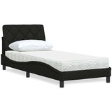  Krevet s madracem crni 90x190 cm od tkanine | shoptok.hr