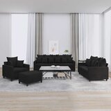 vidaXL 4-dijelni set sofa s jastucima crni baršunasti | Eponuda.com