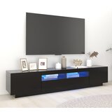 Furnova TV omarica z LED lučkami črna 200x35x40 cm, (21924858) | Shoptok.si