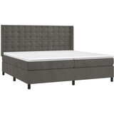  Box spring postelja z vzmetnico temno siva 200x200 cm žamet, (20761266) | Shoptok.si