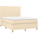  Krevet s oprugama i madracem krem 140x200 cm od tkanine | shoptok.hr