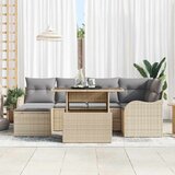  Sjedeća garnitura za vrt 7 kom. Bež Poli ratan 232,5 x 122,5 x 85 cm | Shoptok.si