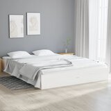 Maison Chic Posteljni okvir - Dvoposteljna postelja - Zakonska postelja bel iz trdnega lesa 135x190 cm-J10132, (21765701) | Shoptok.si