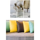 Wallity MDF12000178 multicolor decorative mdf painting (3 pieces) Cene
