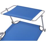  Ležaljka za sunčanje s krovom čelična plava | shoptok.hr
