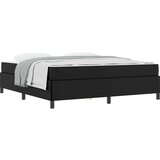 vidaXL Posteljni okvir z vzmetnico Črna 180 x 200 cm Umetna koža | Shoptok.si