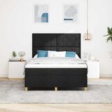  Krevet s opruga kutije s uzglavljem Crna 160 x 200 cm tkanina | shoptok.hr