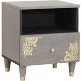 vidaXL Noćni ormar s ladicama Siva 40 x 33 x 46 cm masivno drvo manga Cijene