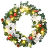  Božićni vijenac s LED svjetlima zeleni 60 cm PVC | Eponuda.ba