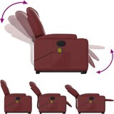 vidaXL Električni masažni naslonjač na podizanje crvena boja vina | shoptok.hr