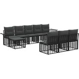  Set vanjskih sofa s jastukom 9 pcs Crna i tamno siva Poliester | shoptok.hr