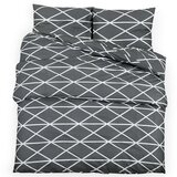  Set posteljine za poplun sivi 260 x 240 cm pamučni | shoptok.hr