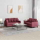  2-dijelni set sofa s jastucima crvena boja vina od tkanine | shoptok.hr
