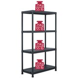  Stalci za pohranu 5 kom crni 60 x 30 x 138 cm plastični | shoptok.hr