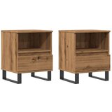 vidaXL Noćni ormarići 2 kom Artisan hrast 40x35x50 cm izrađeno drvo | shoptok.hr