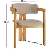 Hanah home Trpezarijska stolica 58x76x49cm Hrast-Krem Slike