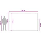  Retraktabilna bočna tende Sivosmeđa 300 x 220 cm Poliester | shoptok.hr