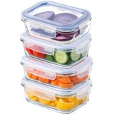 KADAX Steklena posoda za hrano 370 ml s pokrovom Škatla za malico 4x, (5000355287) | Shoptok.si