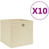 vidaXL Kutije za pohranu od netkane tkanine 10 kom 28x28x28 cm krem Cijene