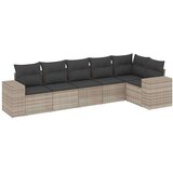  6-dijelni set vrtnih sofa od poliratana s jastucima svjetlosivi | shoptok.hr