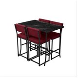 Hanah home Set barskih stolova i stolica, 110 x 70 x 92 cm, 5 dijelova, Bordo | Eponuda.ba
