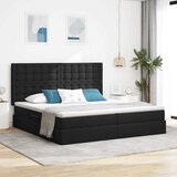 vidaXL Postelja s shranjevanjem Črna 200 x 200 cm Umjetno usnje | Shoptok.si