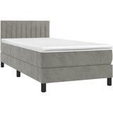  Box spring krevet s madracem svjetlosivi 90x190 cm baršunasti | shoptok.hr