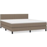 Box spring postelja z vzmetnico taupe 160x200 cm blago, (20893413) | Shoptok.si
