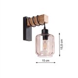 Brilagi Zidno svetlo WOOD GLASS 1xE27/60W/230V borovina/crna/dimljeno bež | Eponuda.com