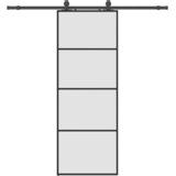  Klizna vrata s priborom crna 76 x 205 cm od ESG stakla | shoptok.hr