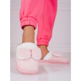 SHELOVET Women's slippers with bow gray Cene