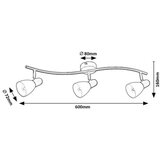 Rabalux Plafonska Spot lampa Soma, 3xE14, Crna | Eponuda.com