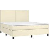  s oprugama i madracem krem 160x200 cm od umjetne kože | shoptok.hr