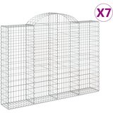  Lučne gabionske košare 7 kom 200x30x40/60 cm pocinčano željezo Srebrna 200 x 30 x 140/160 cm | Shoptok.si