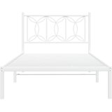  Metalni okvir za krevet s uzglavljem bijeli 100x190 cm | shoptok.hr