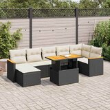 vidaXL 8-dijelni set vrtnih sofa od poliratana s jastucima crni bagrem Cijene